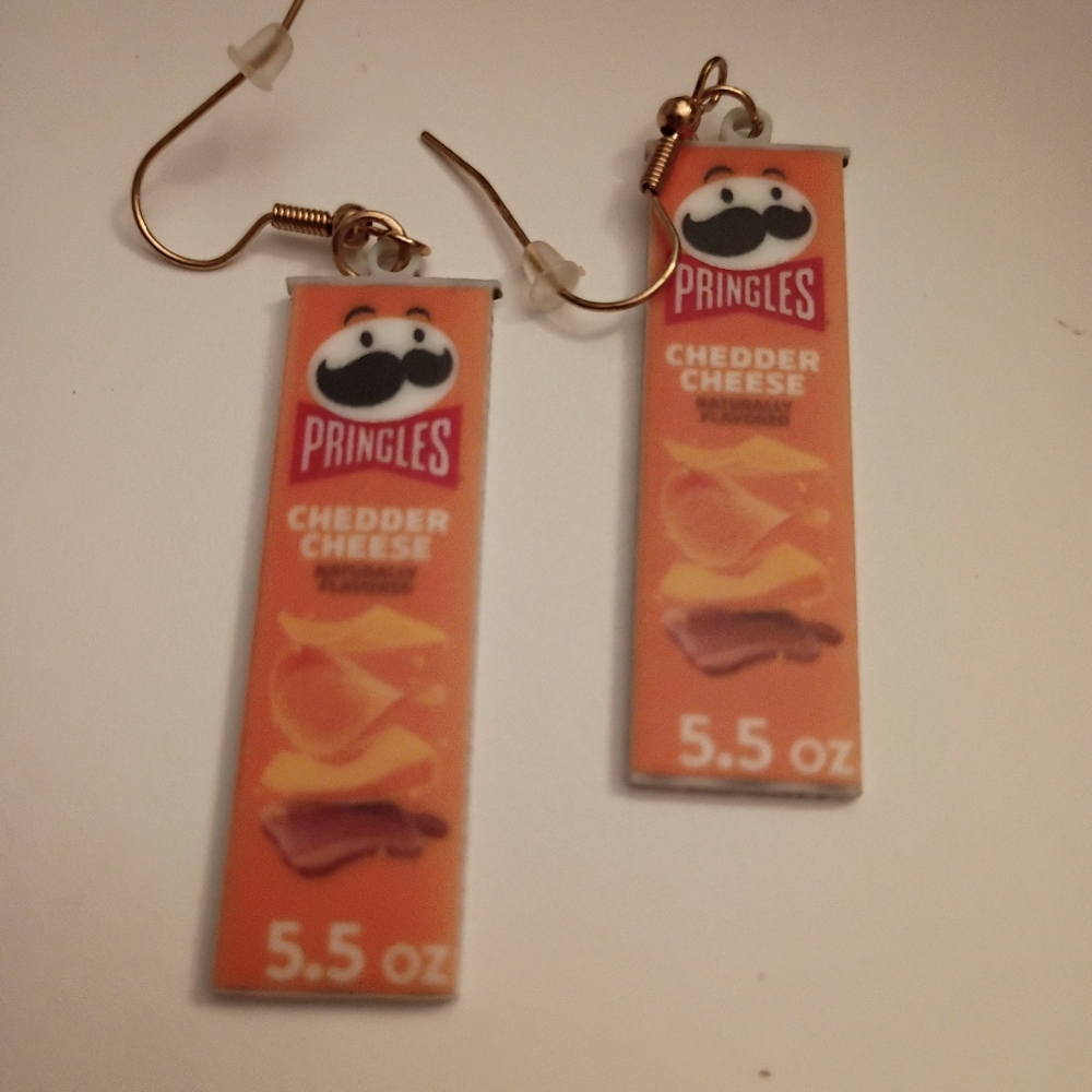 Pringle Cheddar Cheese Earrings - Orange